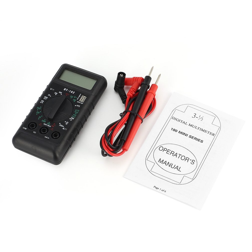 DT-182 Numérique Mini Multimètre DC/AC Compteur De Courant de Tension Poche Voltmètre Ampèremètre Diode Triode Testeur Multimètre