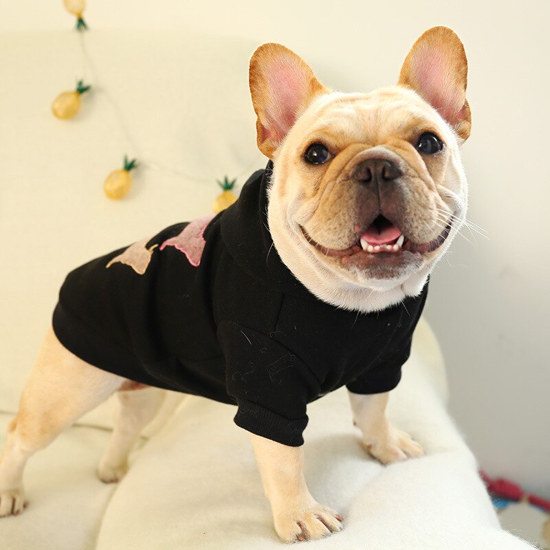 Sport efterår to ben fedt hundetøj sort grå shih tzu tøj til kæledyr fransk bulldog hættetrøjer hvalpe dyr shope