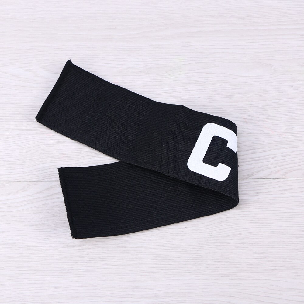 Football Soccer Captain Armband Adjustable Soccer Rugby Basketball Player Bands (Black)