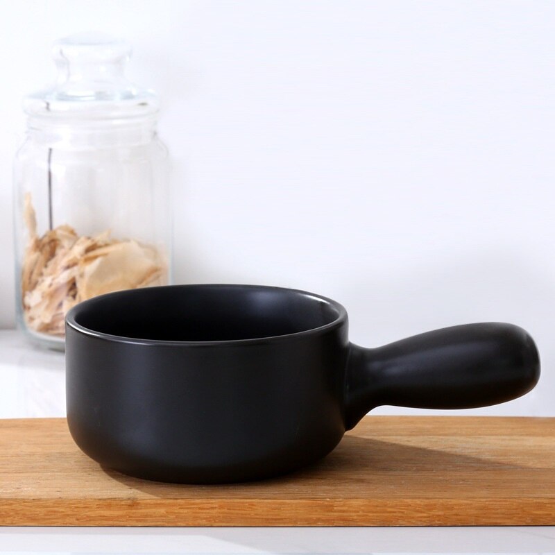 Varmebestandig enkelthåndtag lille gryde med mælkegryde supplerende mad babygryde instant nudelgryde koreansk stil keramik ca.