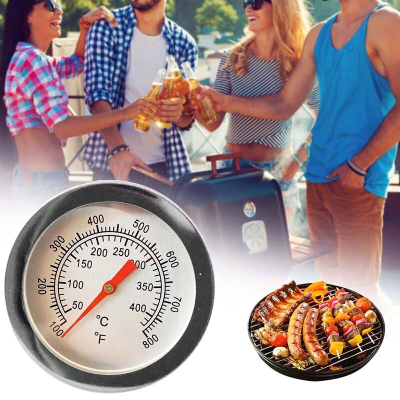 1pc Barbecue Charcoal Grill Thermometer Pit Wood Smoker Thermometer Gauge Grill Pit Thermometer Outdoor BBQ Cooking Accessories