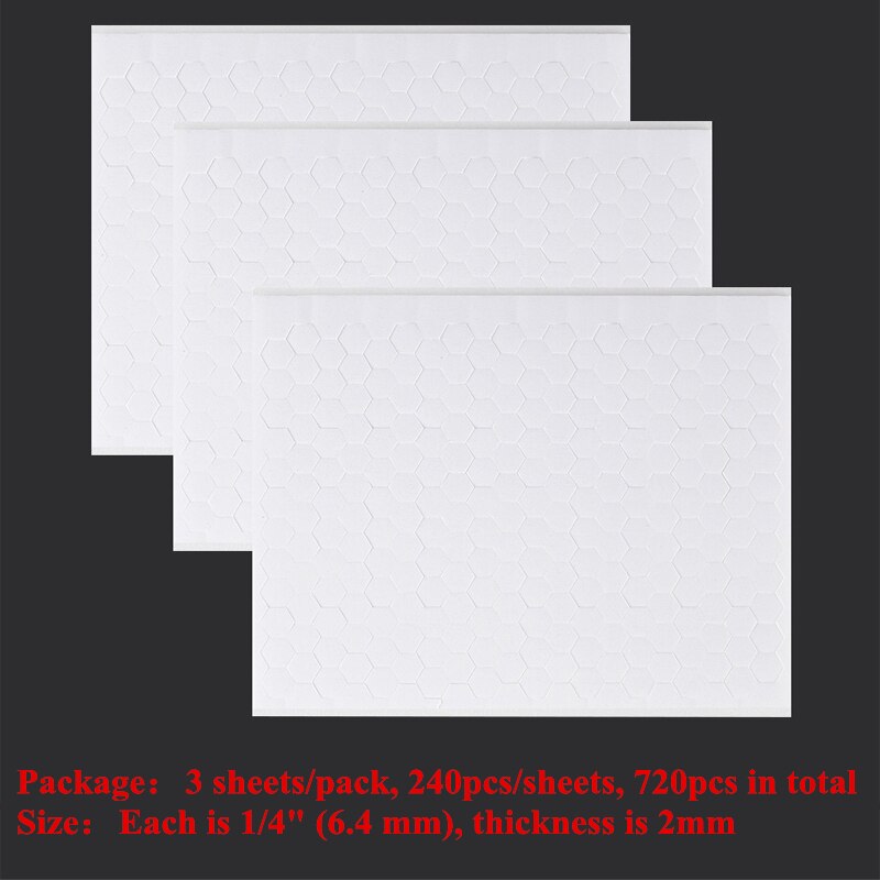 QWELL 6.4mm/10mm Width 3D Double-sided Adhesive Foam Dots Hexagon Adhesives DIY Scrapbooking Shaker Card Craft Project 2mm Thick: 6.4mm