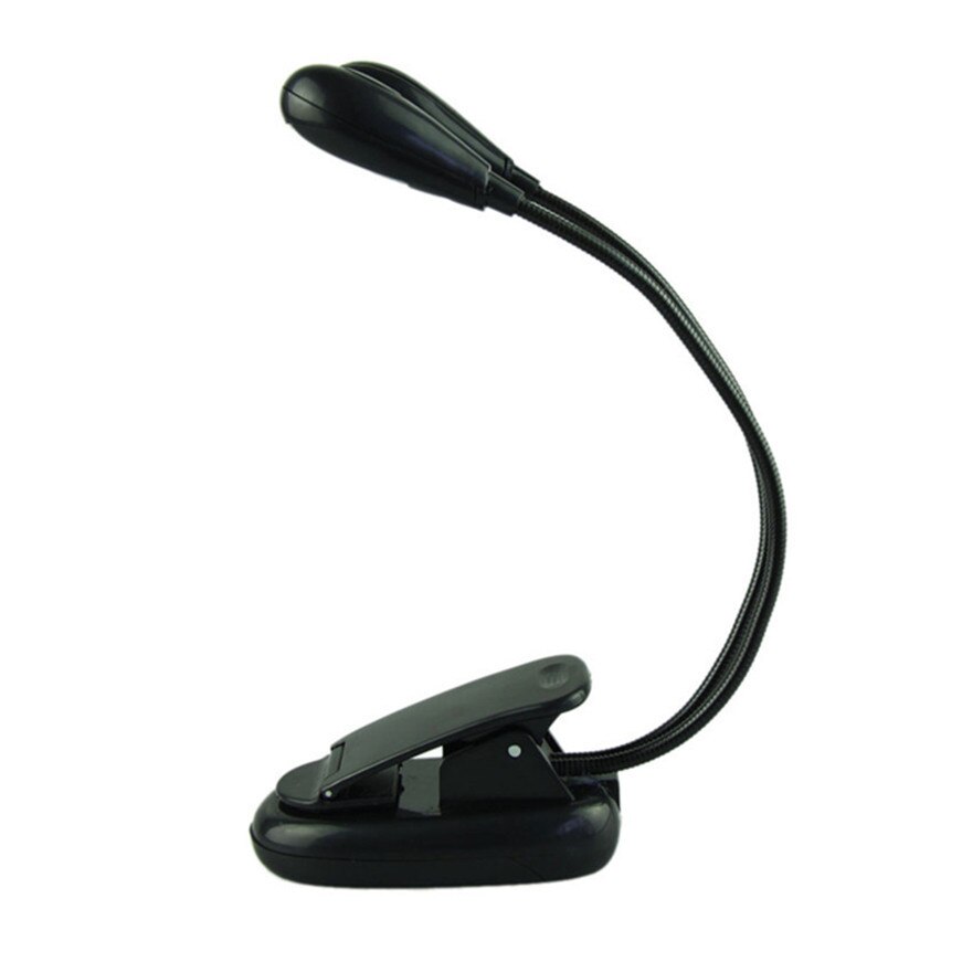 Dobbelpolet ledet leselys 4 lysdioder justerbar svanehals klips på ledet lampe til notestativ boklesing og piano laptop les d