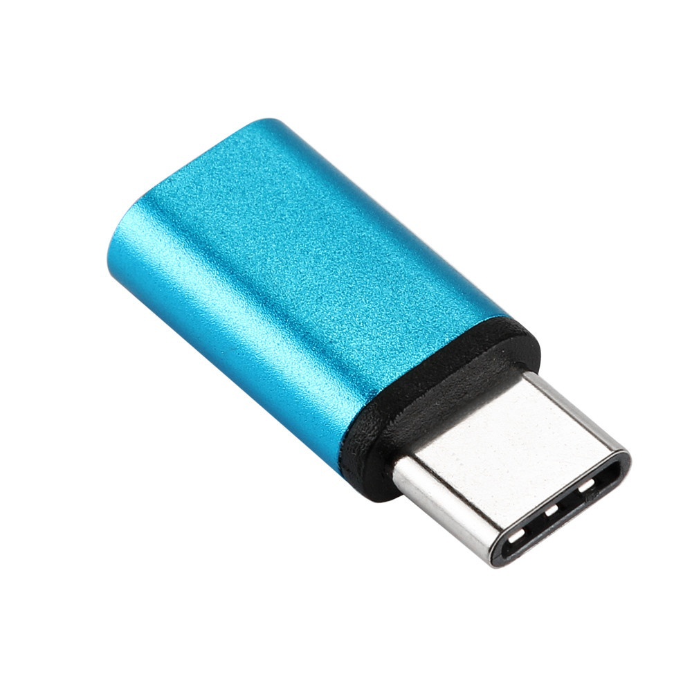 8MM Long USB Type C Adapter For LG V30 Blackview BV8000/BV9000/Pro S6 Micro USB Female To Type C Male Converter Type-C Adapter: blue