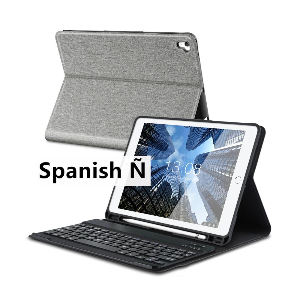 For iPad 9.7 5th 6th Gernation Case Keyboard For iPad For iPad Pro with Pencil Holder QWERTY AZERTY Bluetooth Keyboard