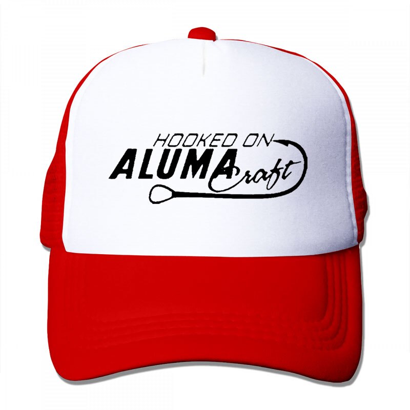 Hooked On Alumacraft Fishing Die Cut Baseball cap men women Trucker Hats adjustable cap: 3-Red