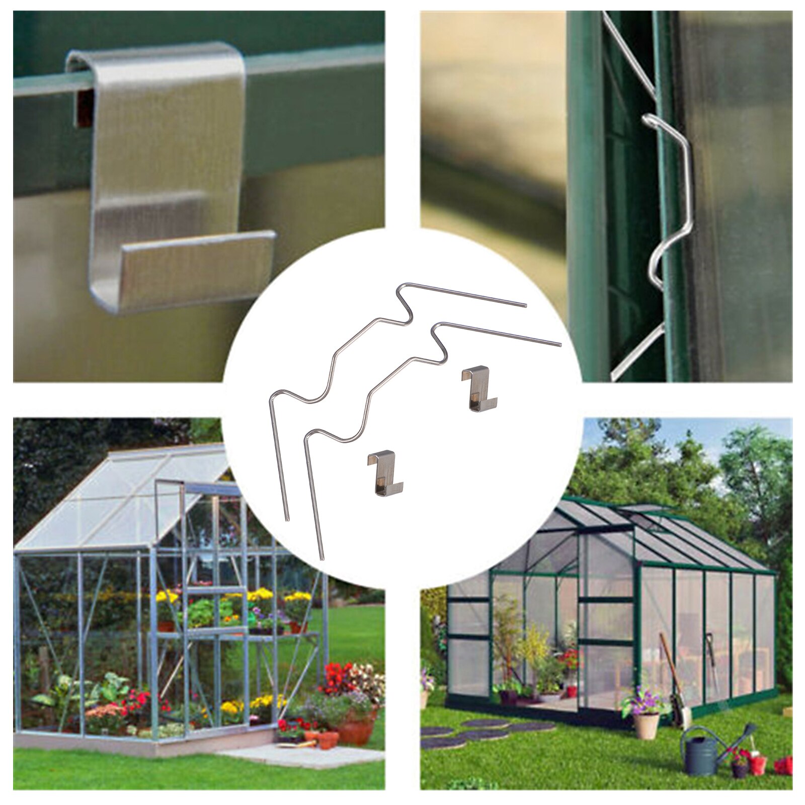 100Pcs Useful Greenhouse Glazing Clips Practical Glass Pane Fixing Clips