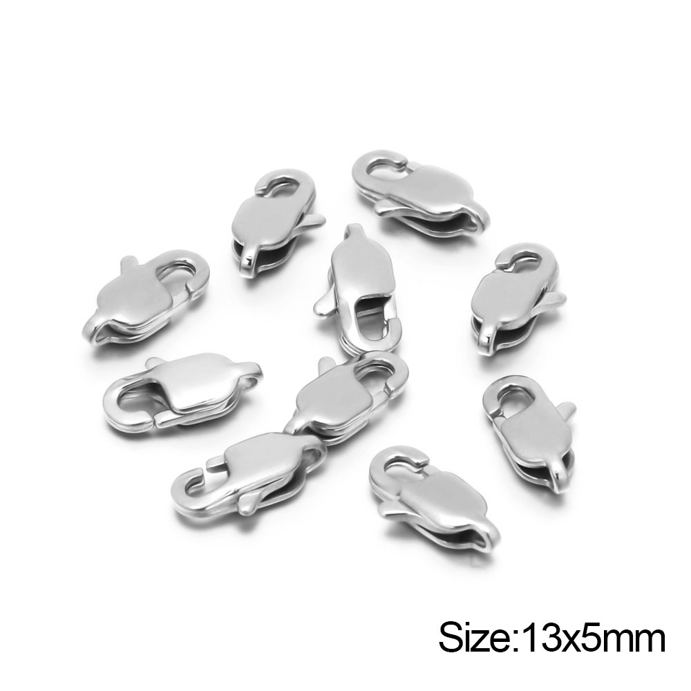 10 Stuks Rvs Polijsten Rechthoek Kreeft Sluitingen Haken Eindsluitingen Connectors Voor Diy Sieraden Maken Benodigdheden In Bulk: Roze