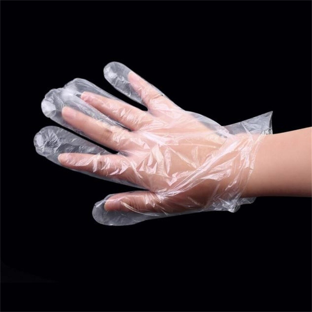 50-1000 Stuks Wegwerp Plastic Clear Handschoenen Voedsel Milieuvriendelijke Handschoenen Voor Keuken Koken Techniek Restaurant Schoonmaak Handschoenen: 300pcs