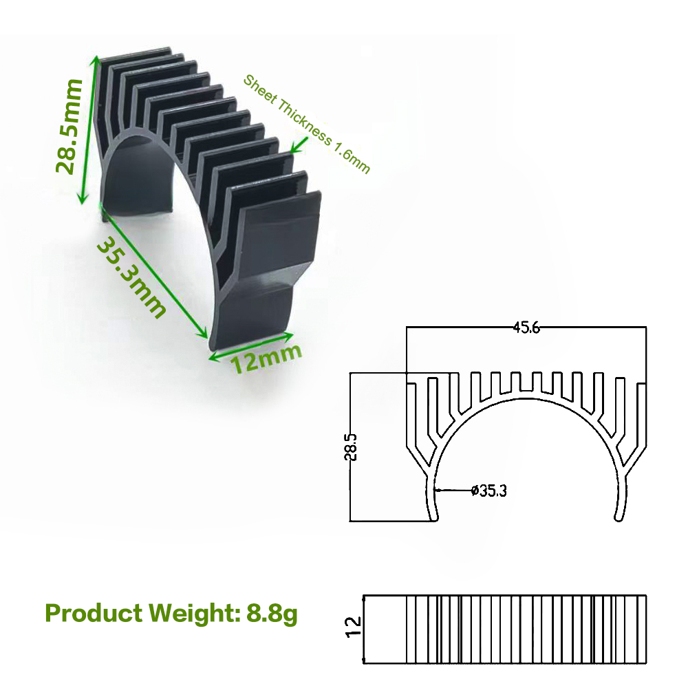 XCR3D 3d priter accessories Heatsink for 36 Round Stepper Motor Aluminium Heat Dissipation Cooling Heat Sinks k1max Voron1.0 2.4