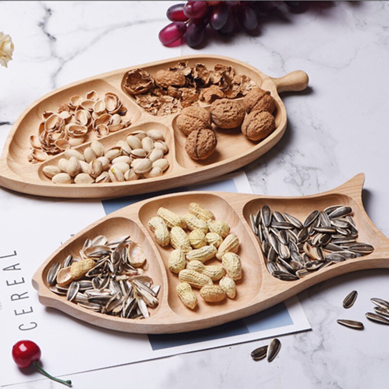 Bois entier bois irrégulier ovale en bois massif Pan assiette fruits plats soucoupe plateau à thé Dessert dîner assiette ensemble de vaisselle