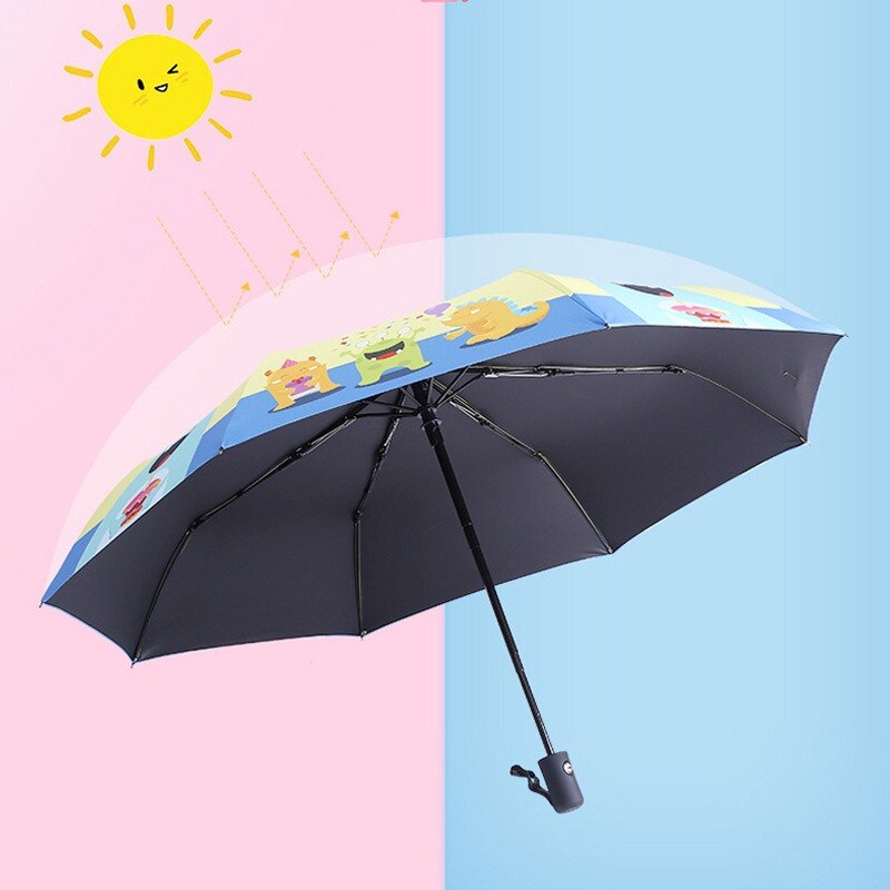 Cartoons Three Folding Kids Umbrella Automatic School Girls Boys Rain And Sunshade Umbrella for Children