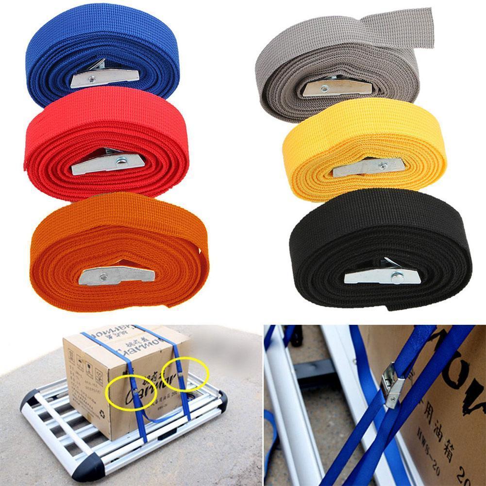 CAZS – sangle d&#39;arrimage de voiture 2M, sac de bagages à cliquet, ceinture d&#39;arrimage à boucle métallique, accessoires de voiture
