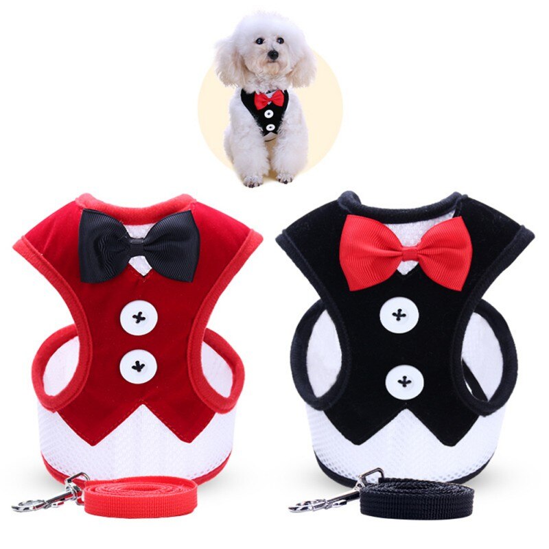 Mode Strik Dog Harness Met Leash Set Voor Hond Verstelbare Puppy Borst Hond Harness Leads Set Voor Kleine Medium Huisdier accessoires