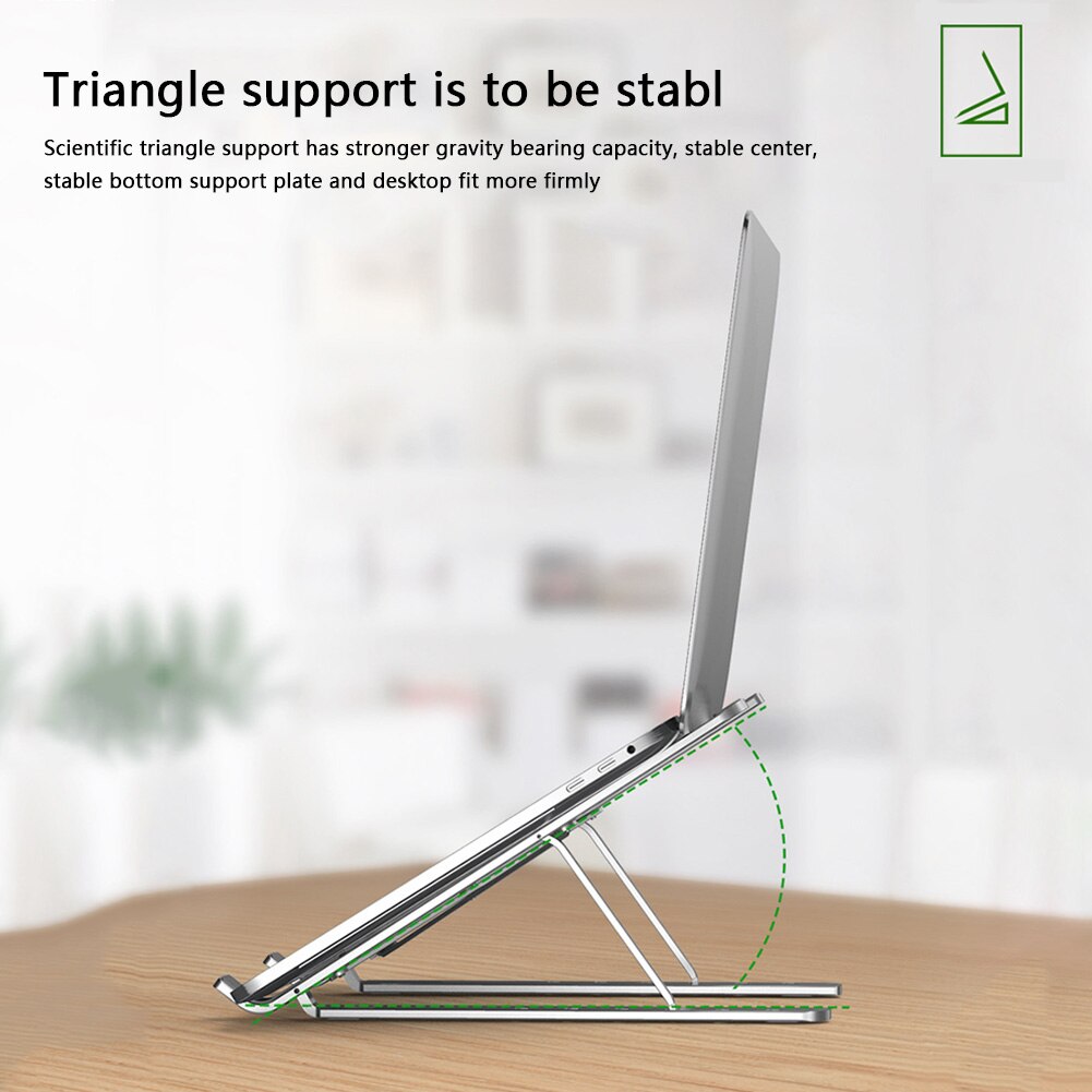Update Laptop Stand Portable Multi-Angle Adjustable Foldable Anti-Slip Holder Riser Ventilated Aluminum Alloy Tablet Mount