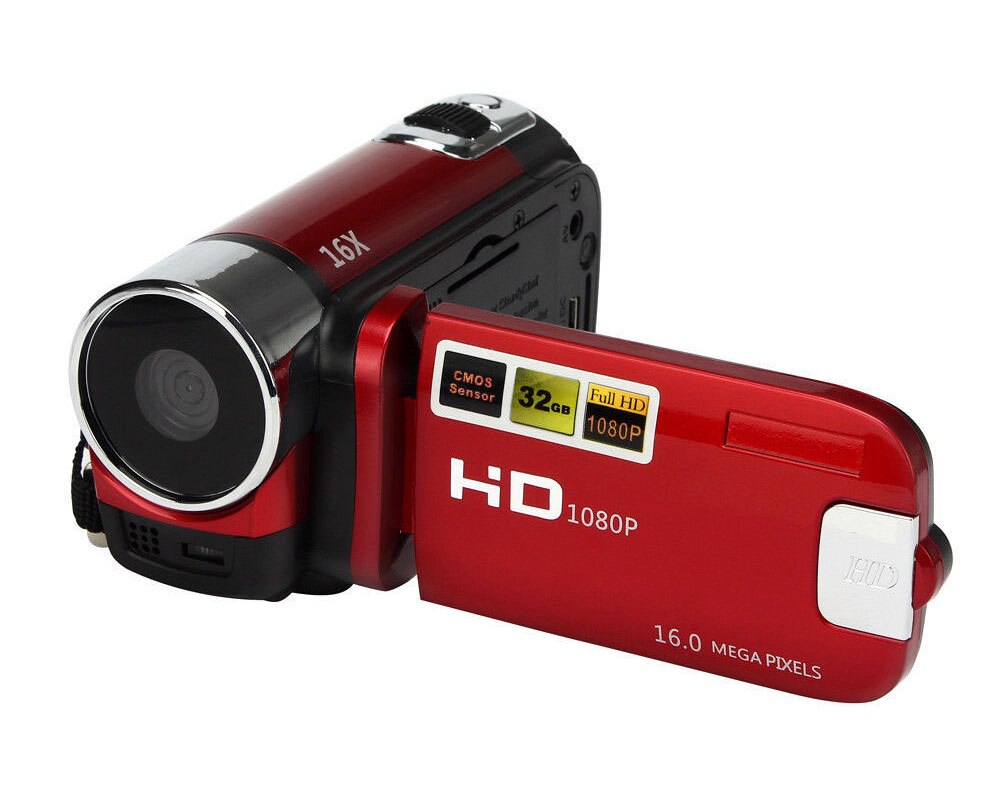 16X Video Camera Camcorder Vlogging Camera Full HD 1080P Digital Camera 2 Colors Support Camera Digital: red