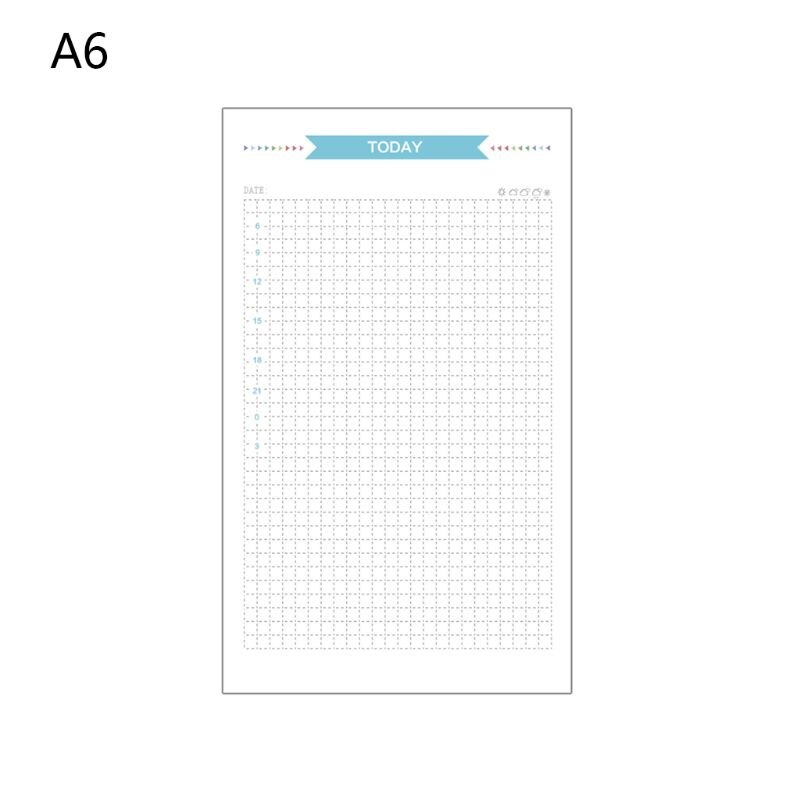 6 gaten vulling binnenpapier dagboek week maand planner voor  a5 losse bladen notitieboek: A