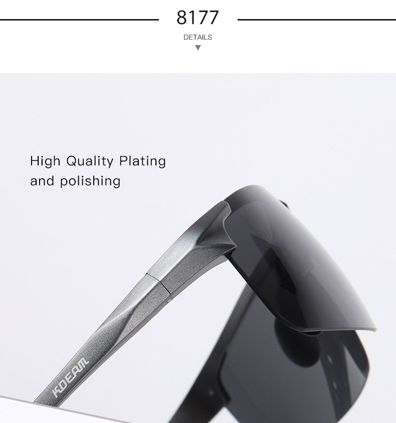 Zonnebril met aluminium magnesium montuur, gepolariseerde hd-veiligheidsbril voor bestuurders, outdoor strand surfbril, fietsbril, winddichte bril