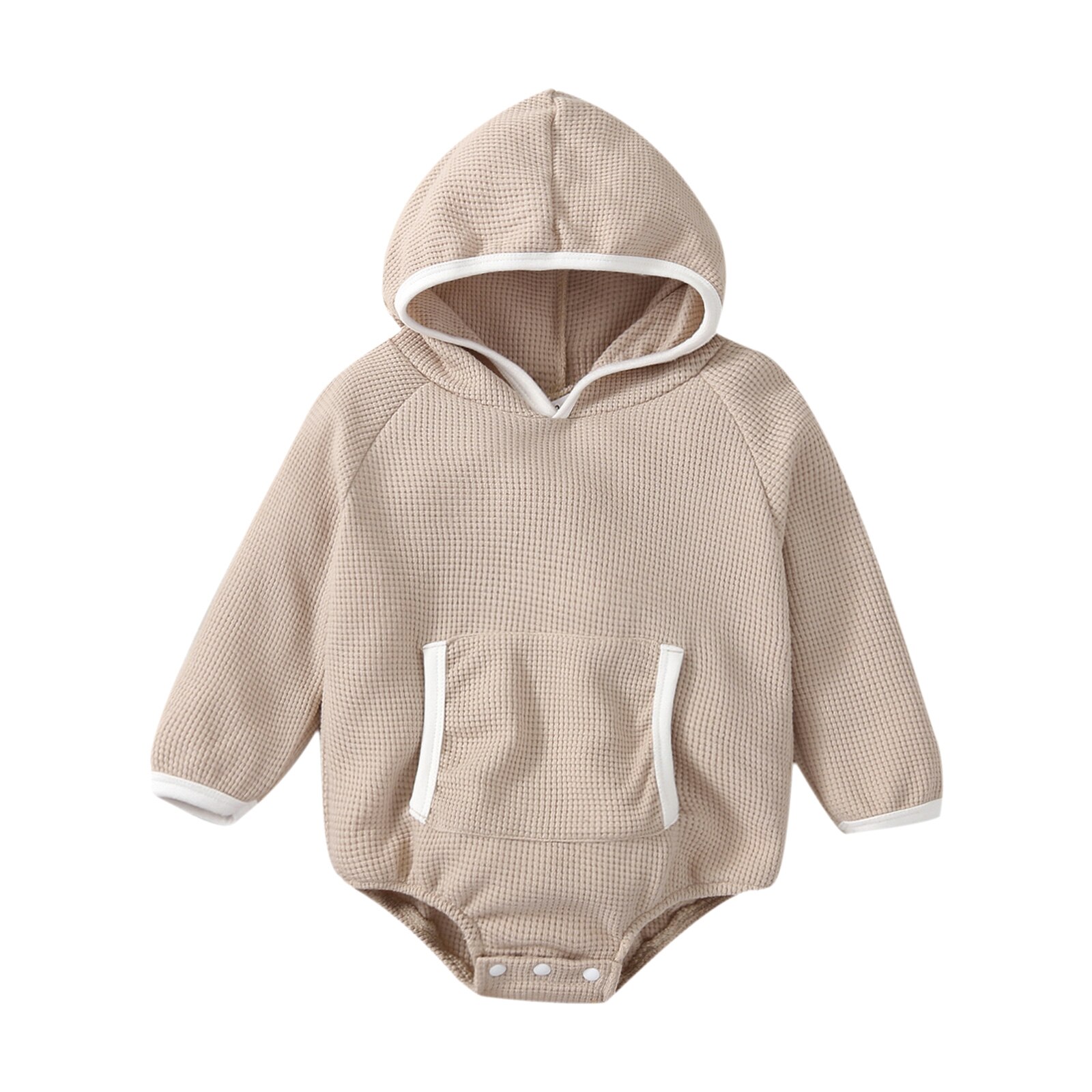 Citgeett Herfst Baby Baby Meisjes Jongens Toevallige Lange Mouwen Hooded Bodysuit Effen Kleur Driehoek Jumpsuits Lente Kleding: B / 18m