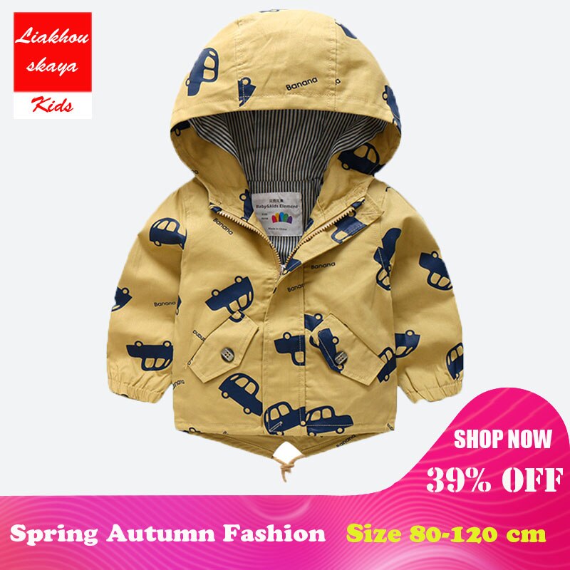 Liakhouskaya Brand Children Boys Jacket Hooded Top Cute Car Coat Outerwear Spring Autumn Coats Kids Long Sleeve Clothes