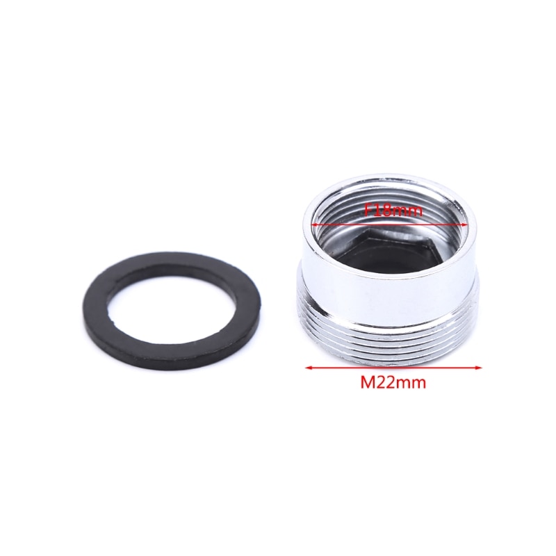 Solid Metal Adaptor Inside Thread Water Saving Kitchen Faucet Tap Aerator Connector: 18mm to 22mm