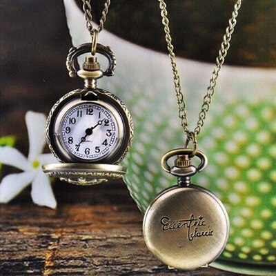 Reloj Vintage Pendant Fob Watches Mens Women Chain Necklace Pocket Watch Women's Dress Hours Retro Quartz Watch #Zer