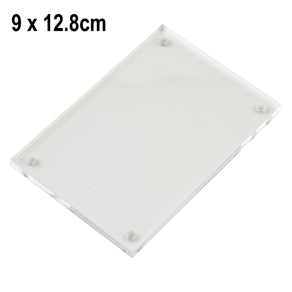 Cadre Photo magnétique Transparent en acrylique, porte-carte Photo autoportant, présentoir de bureau magnétique: Bourgogne