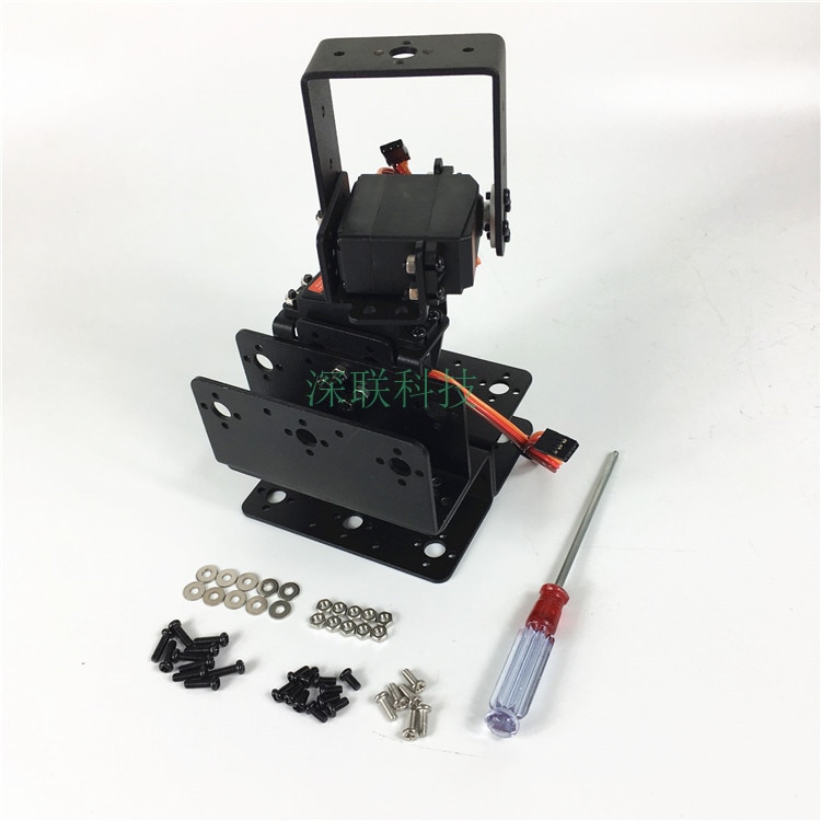 2 Degree of Freedom Base Pan Tilt Steering Gear Bracket with MG996 Steering GearPedestal Mechanical Arm