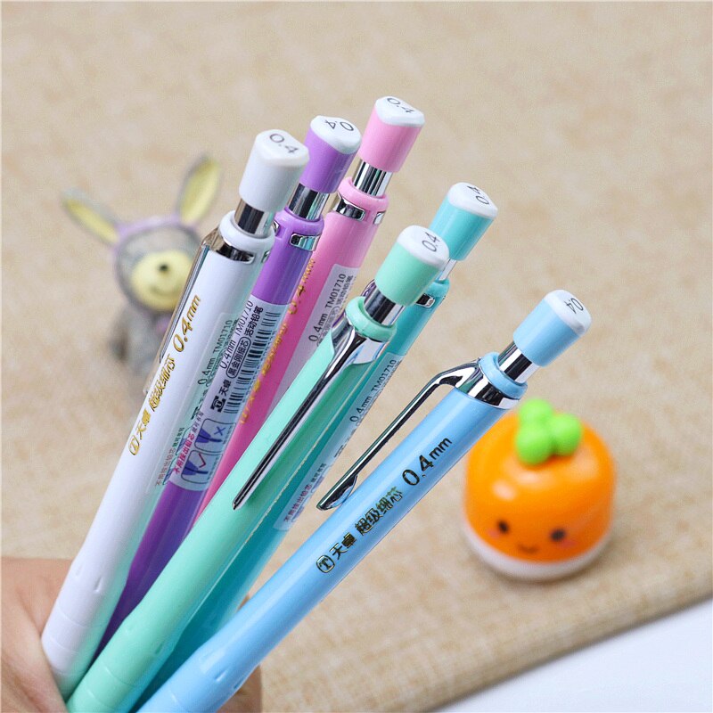 0.4mm thin line mechanical pencil 3PCS a set 2 Pens and 1 refiils Student drawing engineering writing tools color random
