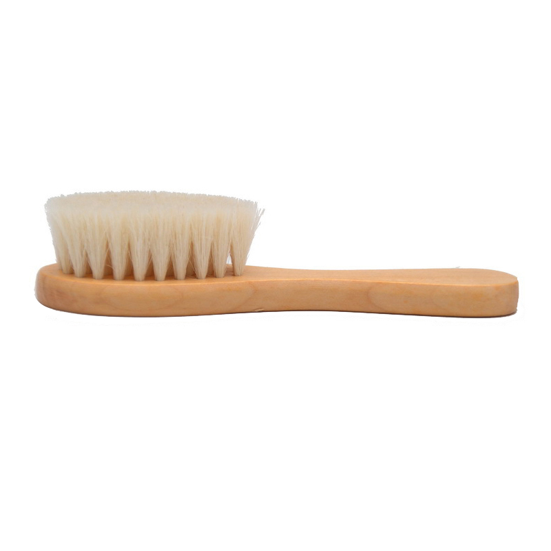 Cepillo de madera para bebé, peine de lana Natural pura, cepillo para bebé recién nacido, cepillo para el cabello infantil, masajeador de cabeza, cuidado del bebé