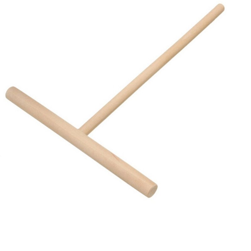 T-shaped Wooden Pancake Maker Spreading Tools Baking Accessories M6CB
