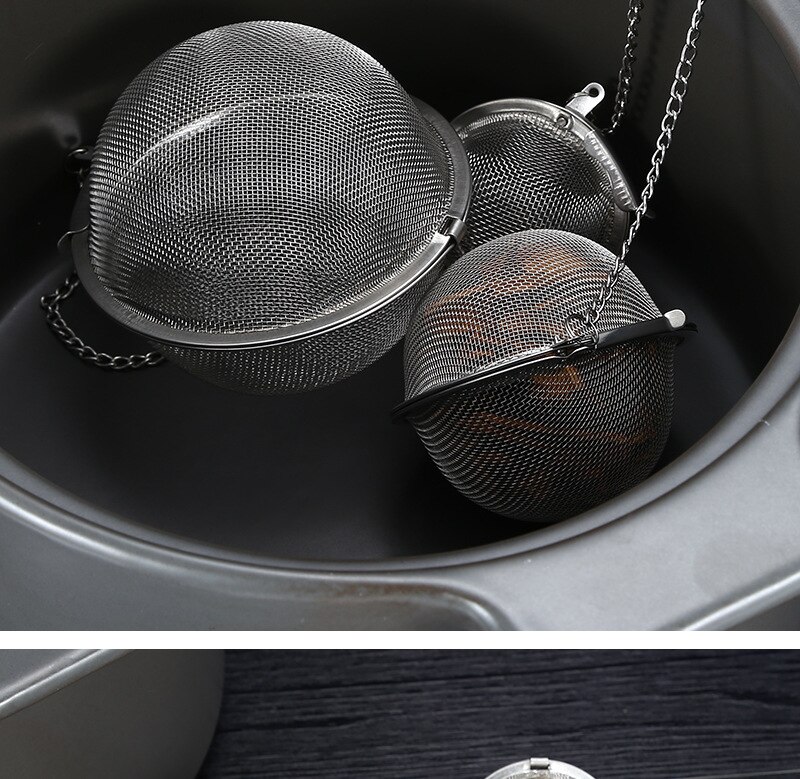 4.5/5.5/7/9cm Stainless Steel Tea Infuser Sphere Locking Spice Tea Ball Strainer Infuser Tea Filter Strainers Kitchen Tools 1pc