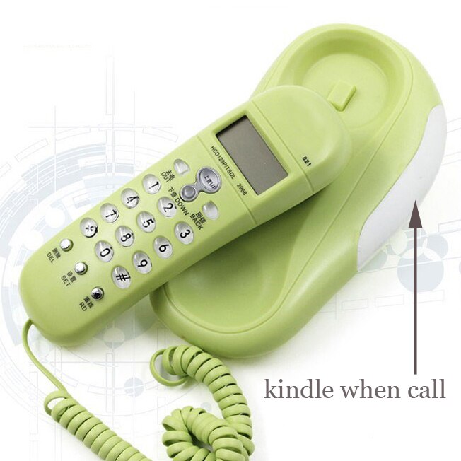 Retro home mini fixed Telephones hang up flatwise on Hanging landline Phone Wall Mounted Backlight Fixe Telefonos De bedroom