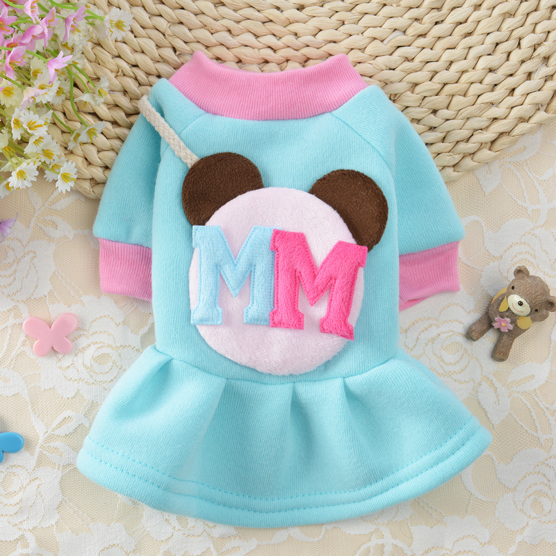 Manteau pour chien à motif de dessin animé, veste pour bouledogue français, jupe pour amoureux mignons, robe pour chiot et chat, gilet en coton, vêtements d'automne et d'hiver pour animaux de compagnie: M / Black