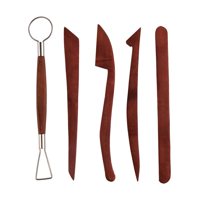 5pcs Clay Sculpture Wood Knife Rosewood Pottery Clay Molding Sculpture Shaping Knives Tools Perfect