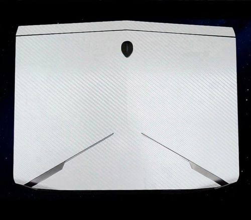 Laptop Sticker Decal Skin Carbon fiber Cover Protector for Alienware M15 R1 15.6": White Carbon fiber