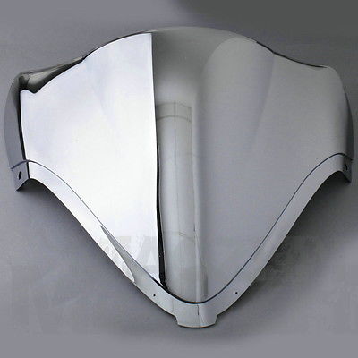 Motorcycle Windscreen Windshield Screen Dobule Bubble For Suzuki GSX1300R GSXR1300 Hayabusa 08-17: Chrome
