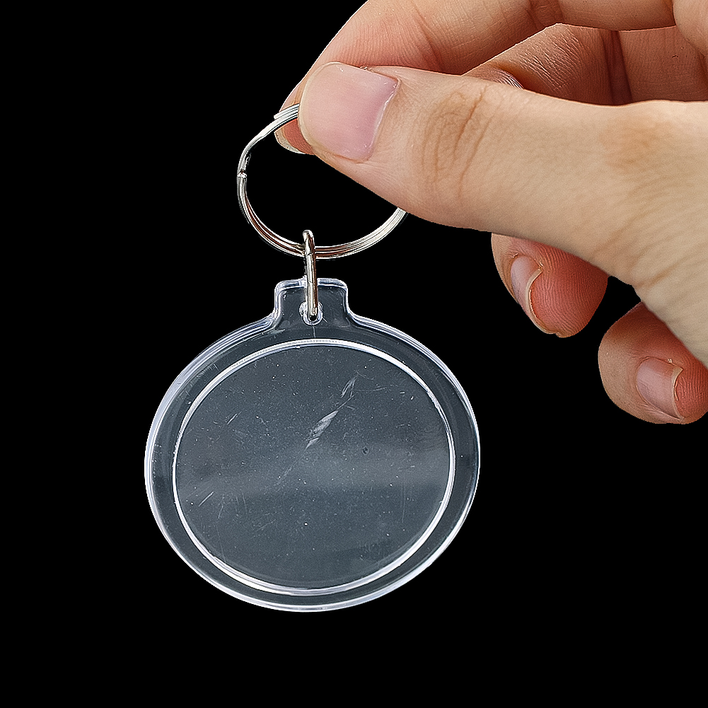 1pcs Rectangle Oval Transparent Keychain Blank Acrylic Insert Photo Keychain Frame Keyring Tassels Snap-In Custom Insert Photo