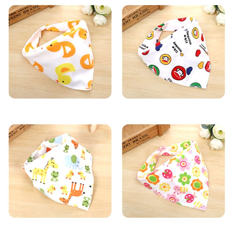 1pcs Color Bibs Cotton Baby Feeding Smock Infant Burp Cloths Cartoon Saliva Towel Baby Eating Accessory Soft Baby Stuff