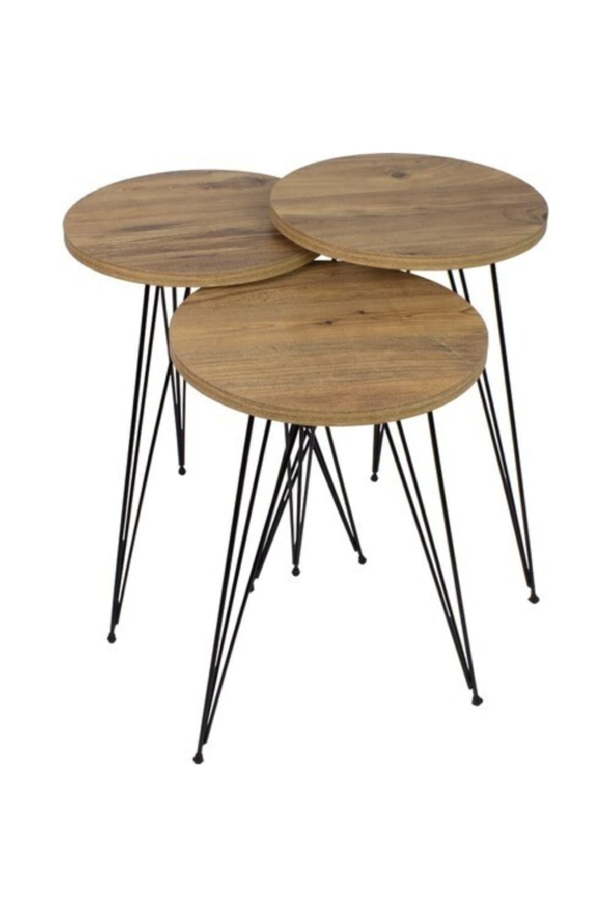 3 pièces table basse bois moderne canapé table d'appoint meubles de maison mignon salon chevet petite table ronde créative décor à la maison: Bleu