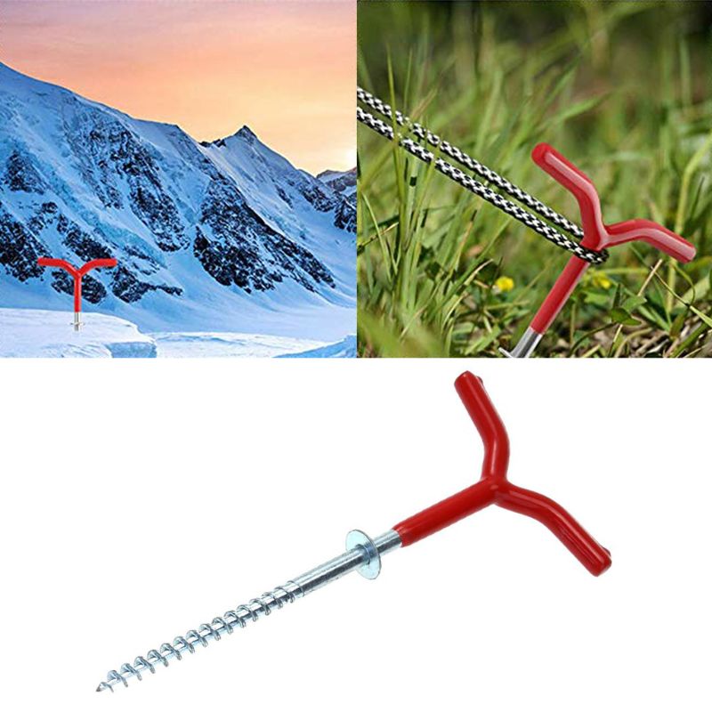 Outdoor Camping Tent Stakes Ijsvissen Schroef Staaf Stand Y Vorm Rack Pinnen