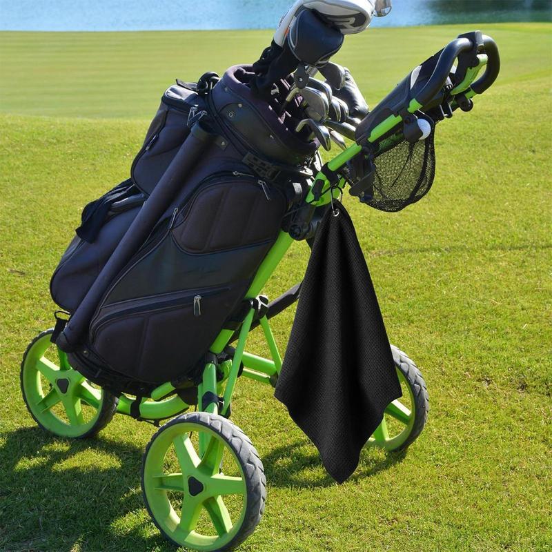 Microfiber golfhanddoek 23,6 x 15,7 inch wafelpatroon golfhanddoek golfers campingstof met karabijnhaak clip snel verwijderen