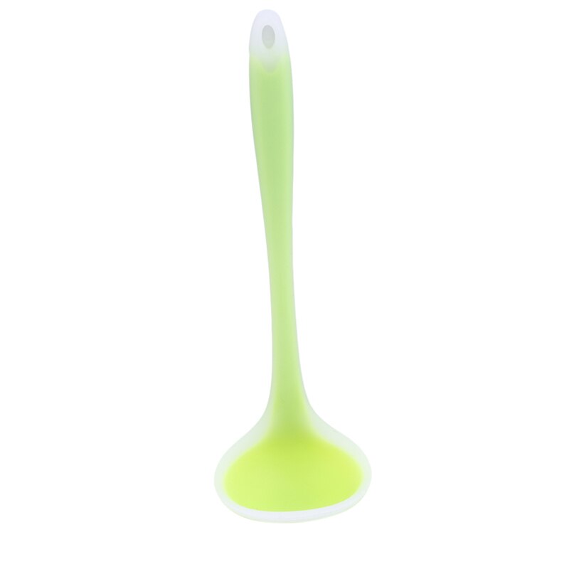 Anti-grip soeplepel siliconen lepel hoge temperatuur antiaanbak doorschijnend keuken kookgereedschap geen pijn lepel: Groente