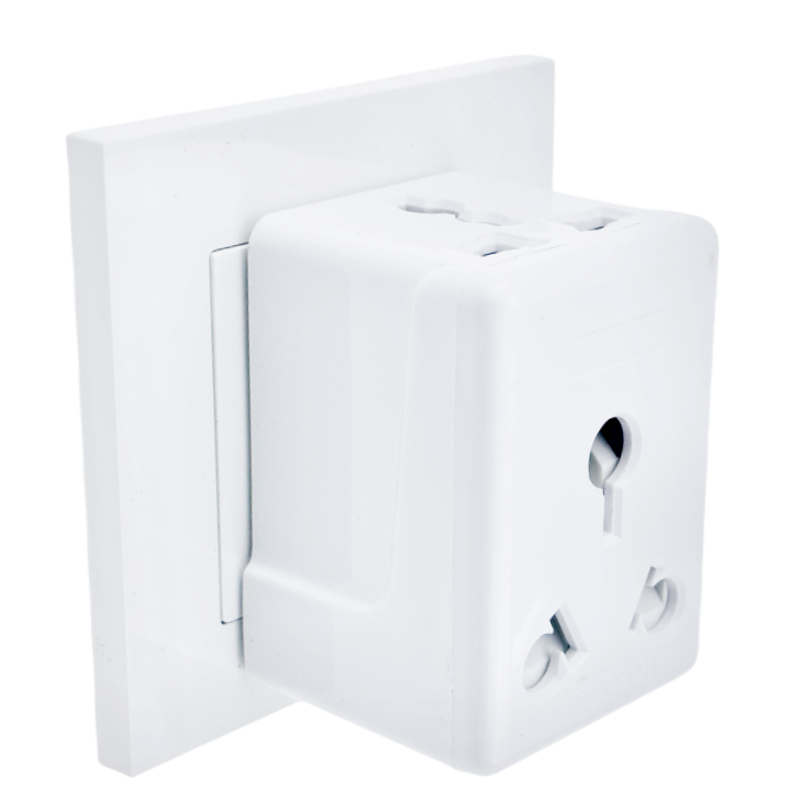 Adaptador de enchufe múltiple de 3 pines, extensor de enchufe británico, adaptador de extensión de cubo de alimentación para oficina, TV, cocina, interior, negro