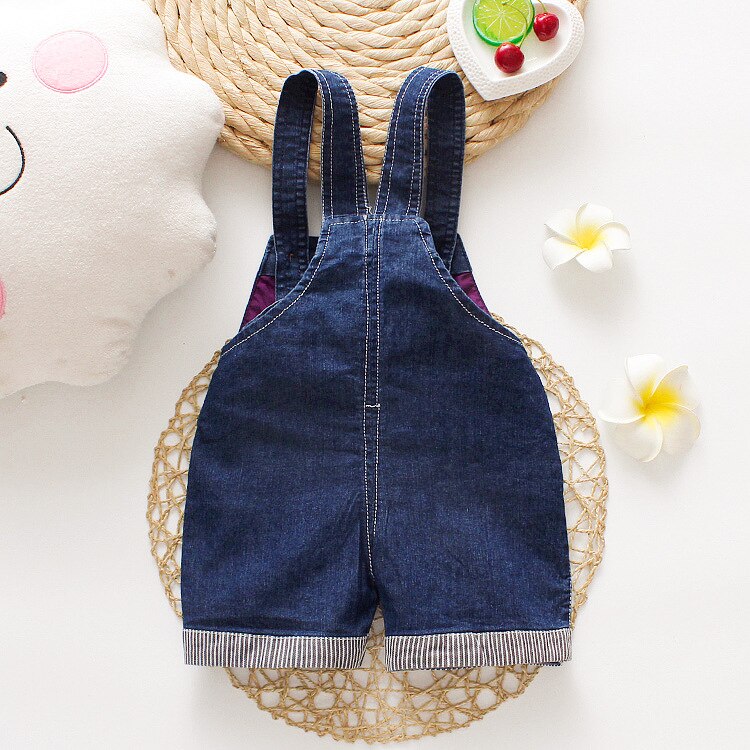 Summer Autumn Little Girls Boys Overalls Lovely Cartoon Sleeveless Toddler Denim Romper Jumpsuit 0-3 Years