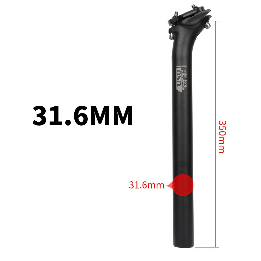 UNO-tija de sillín de bicicleta de montaña, poste de asiento de bicicleta de carretera, piezas de 27,2/30,8/31,6x350mm, tubo de asiento de aluminio Offset de 17mm: 31.6x350mm