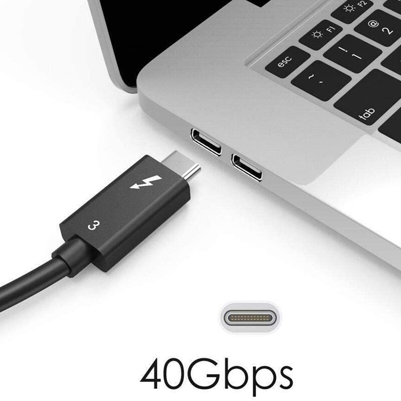 Thunderbolt 3 Cable - 40Gbps 5A/100W - 0.7m (2.3ft) - Super Fast Data Transfer for Docks, Displays, Storage