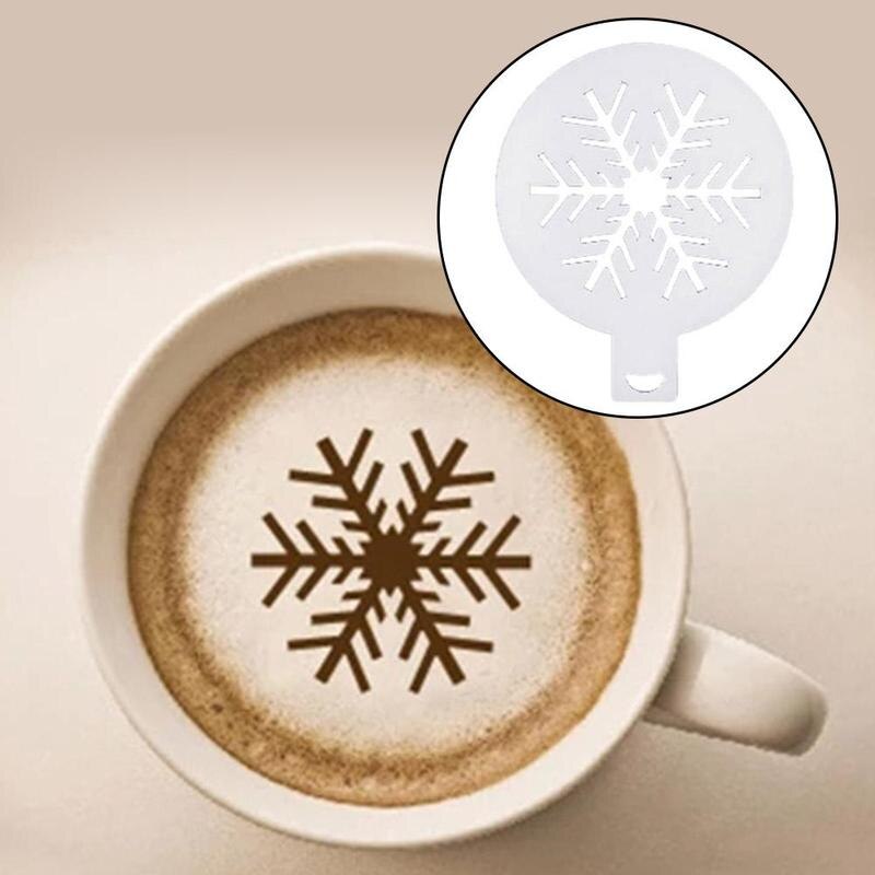 8 stk /2 poser tegneserie mønster cappuccino kaffe skum spray kaffe skabelon dekoration diy trykning forsyninger stencils barista m  w5 t 5