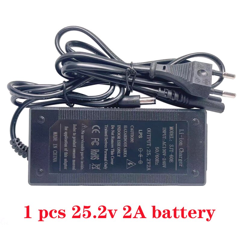 24V 15000mAh 6S 2P 18650 Lithium-Akku 25,2 V 15000mAh Mit BMS Für Elektrische Fahrrad Moped + 2A Batterien Ladegerät: 1 Stck Ladegerät