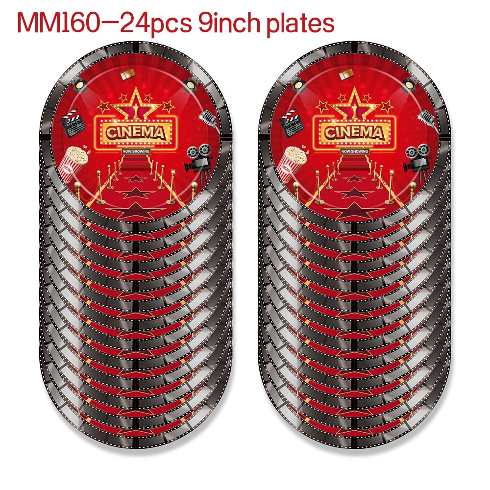 25pcs Cinema Hollywood World Movie Time Party DIY Paper Photobooth Prop Photo Props Kids Baby Shower Birthday Party Favors: MM160-9inch-24pcs